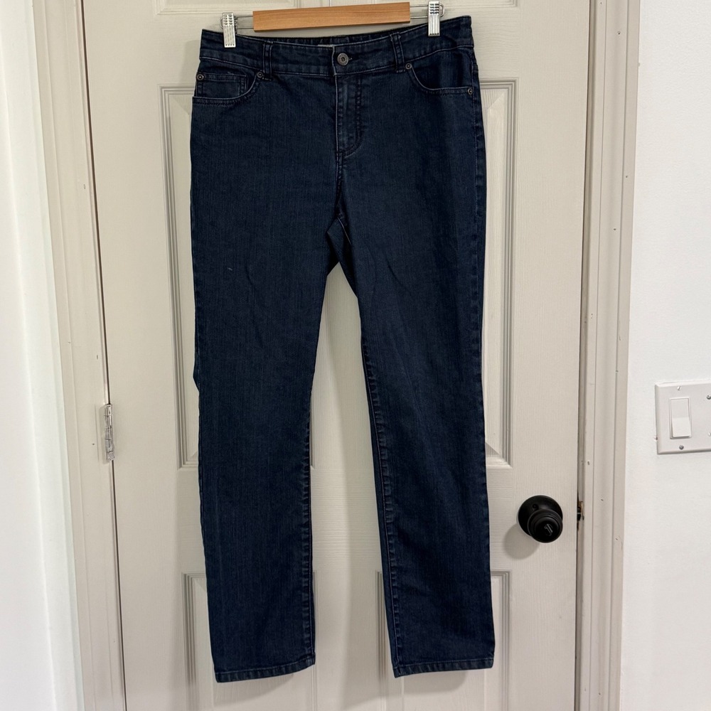 Chicos Straight Leg Jeans Womens 1 Blue Classic Minimalist Casual Office